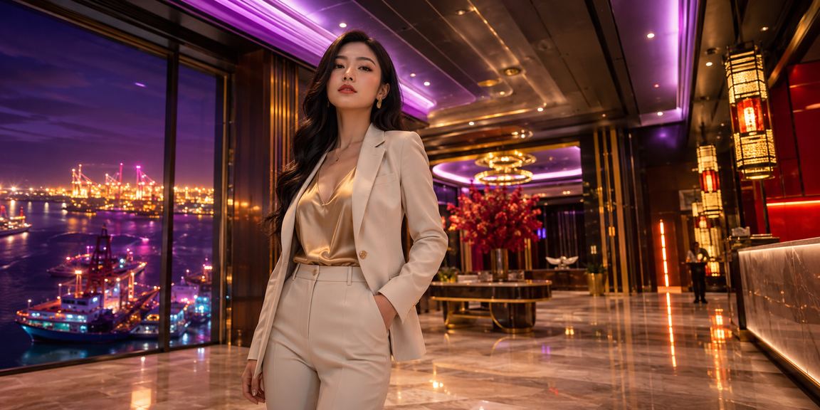 Ánh đèn neon giải trí casino tại Vũng Tàu với bầu không khí sôi động về đêm